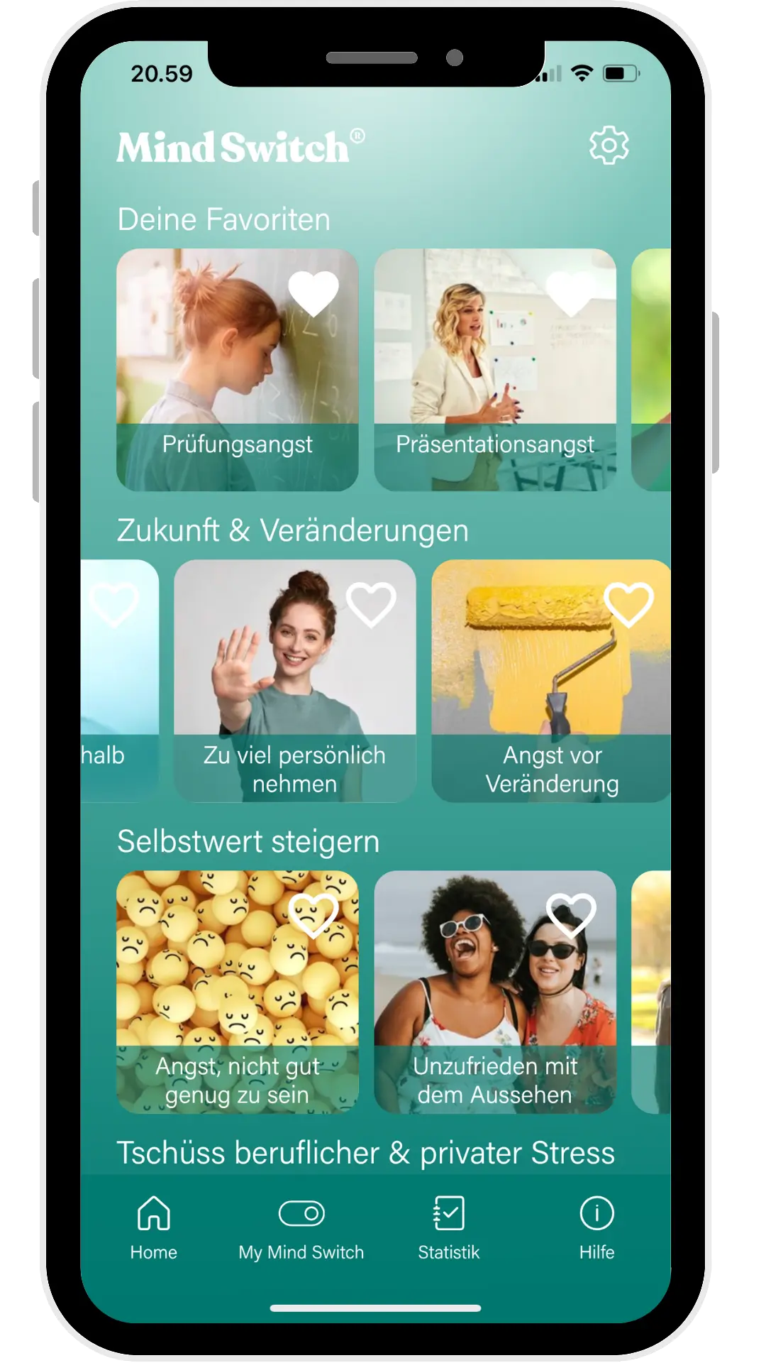 Mind Switch App Home Screen